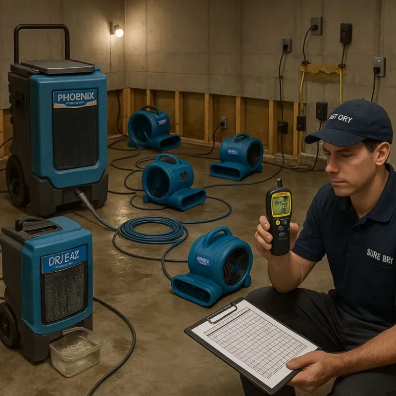 Structural Drying and Dehumidification process in Manton, MI